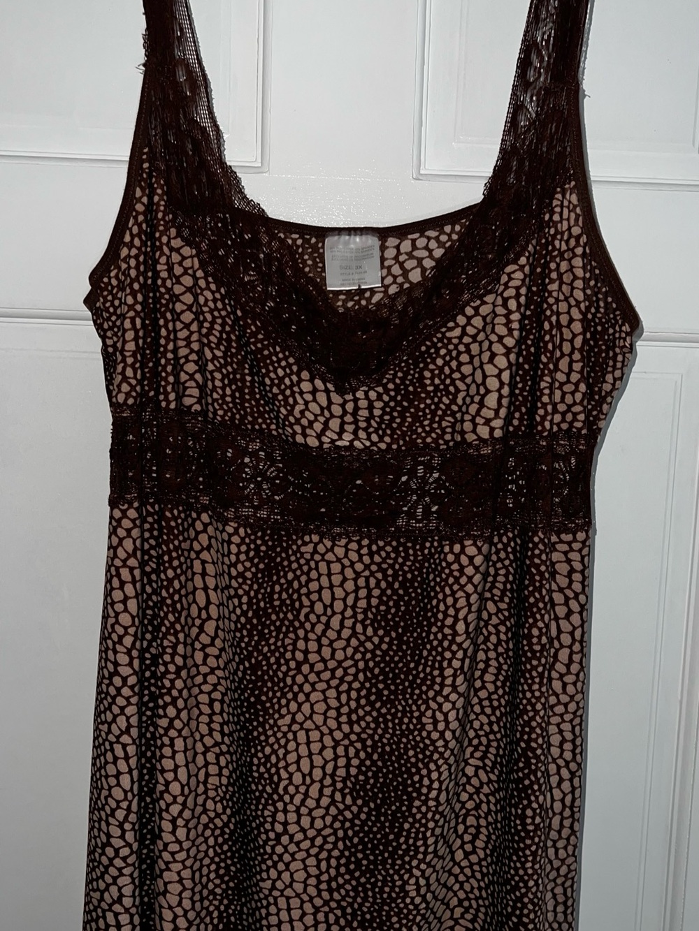 Animal Print Lingerie Slip Dress, Size 3X